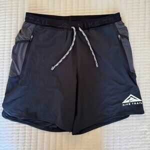 Men Nike trail short with zip pocket in black
